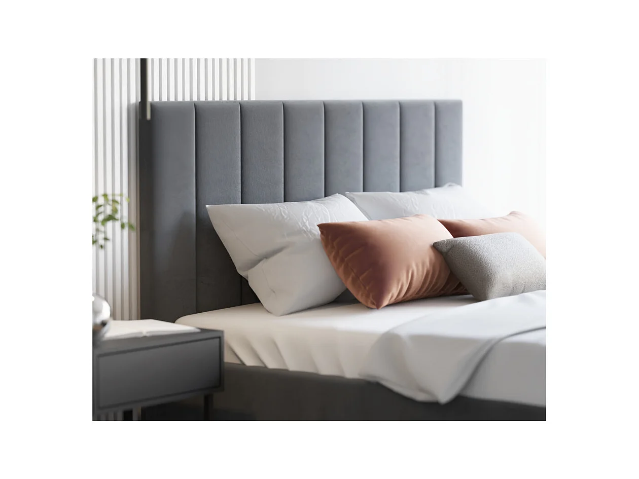 Lit coffre Colorado 140x190 - Sommier inclus Gris foncé