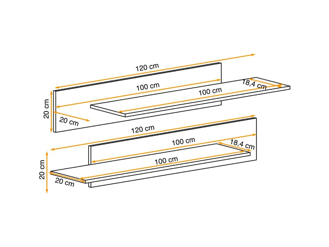 Étagère FLY – Lot de 2 – Chêne clair