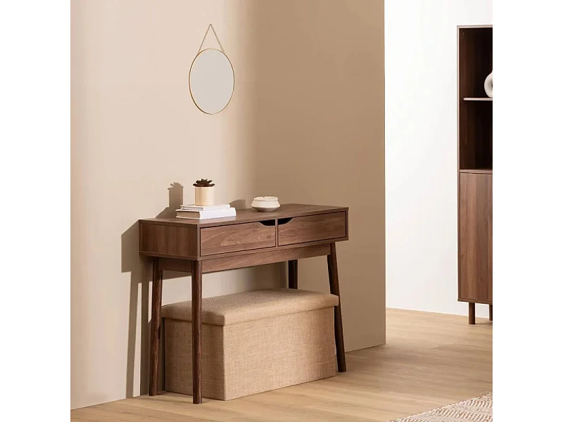 Console 2 Tiroirs "Slidy" 100cm Marron