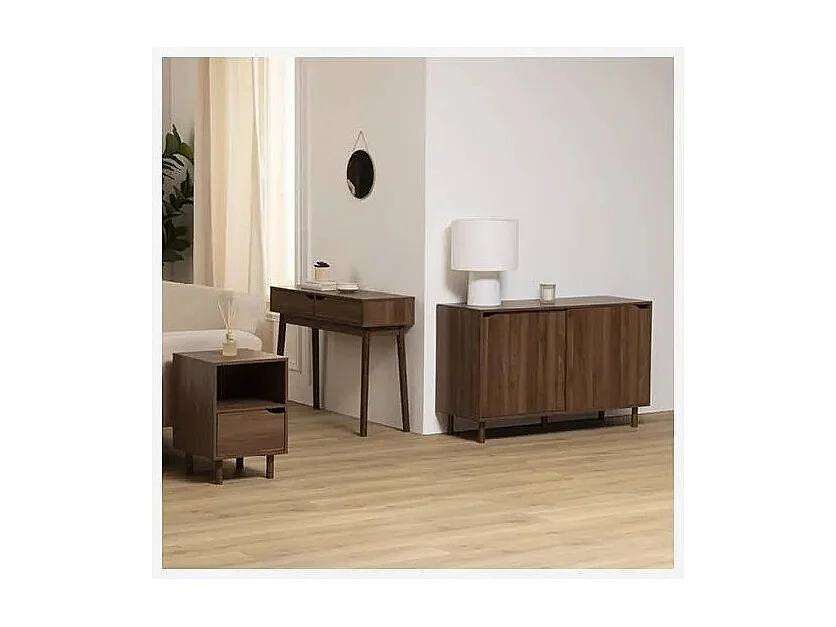 Console 2 Tiroirs "Slidy" 100cm Marron