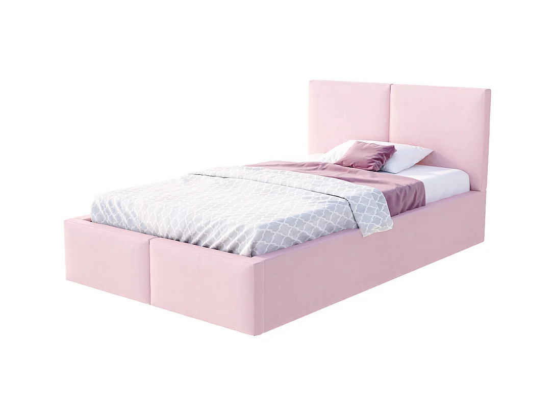 Lit coffre Tesia 120x200  - Sommier inclus Rose pâle
