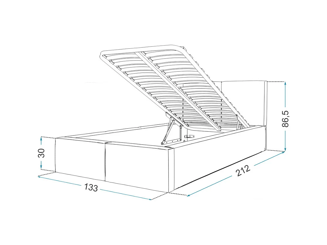Lit coffre Tesia 120x200  - Sommier inclus Rose pâle
