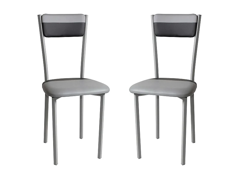 Pack 2 Sillas Cocina Comedor Moderno Negro/Gris 89x43x45 cm