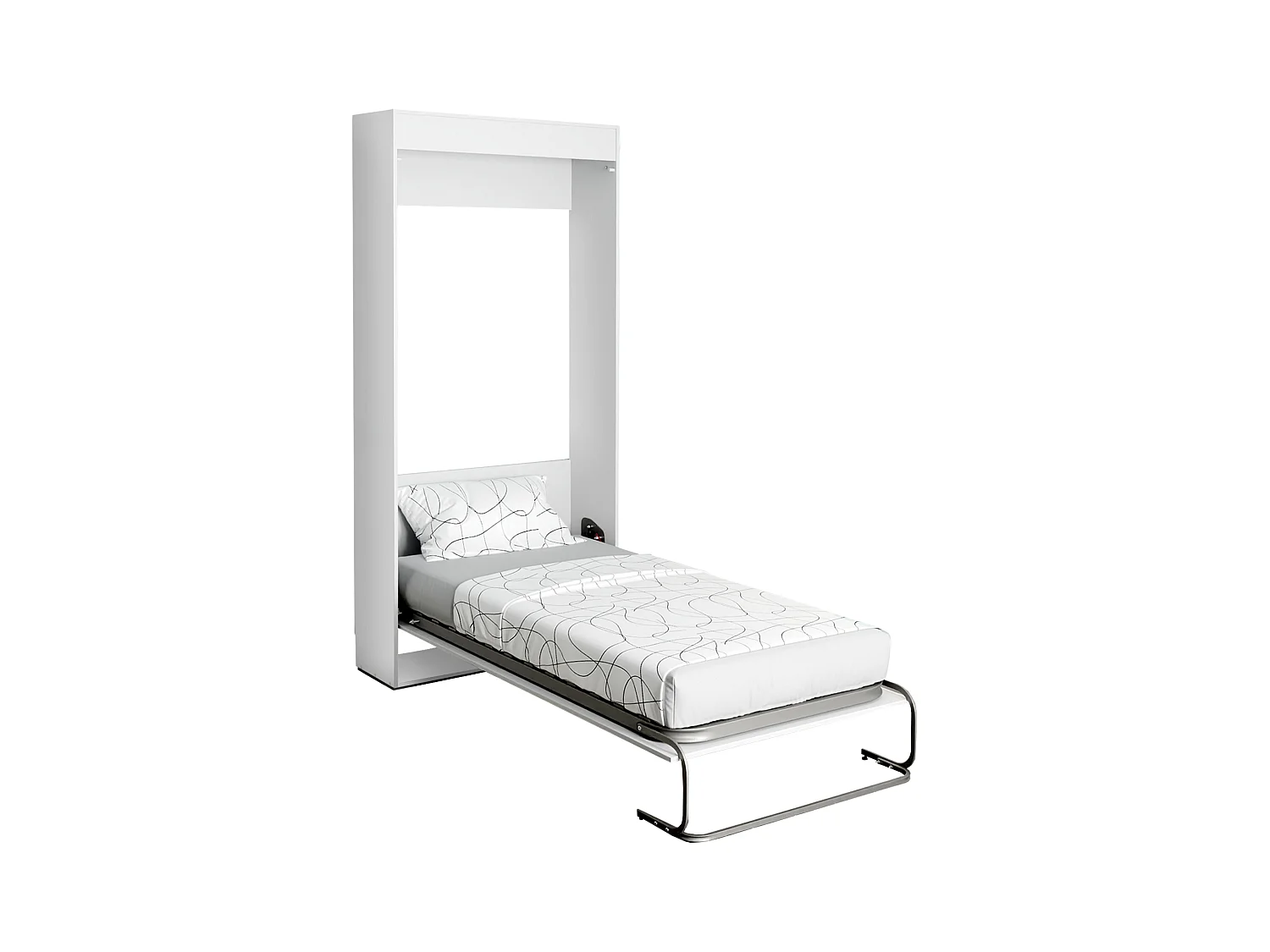 Cama Plegable Juvenil Invitados Abatible Vertical Blanco Mate 90x190 cm