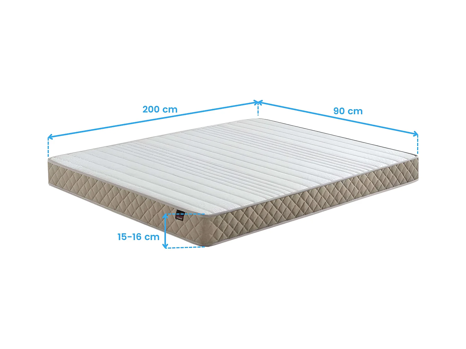Matelas 90x200 cm Respirant Fermeté Moyenne Flex Core Fibre Naturelle