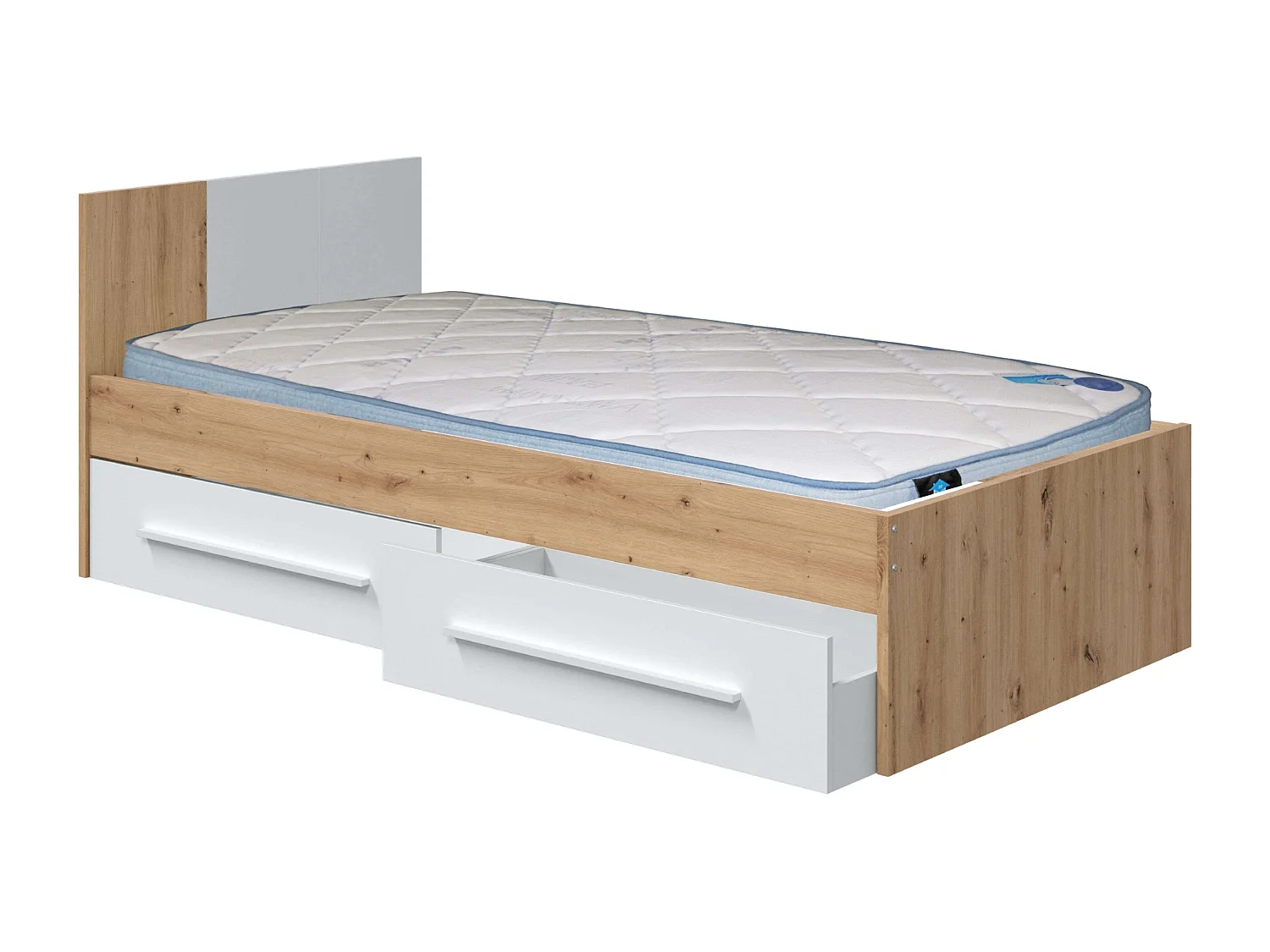 Colchón Individual 90x190 cm Dormitorio Juvenil Tejido 3D Visco 15 cm