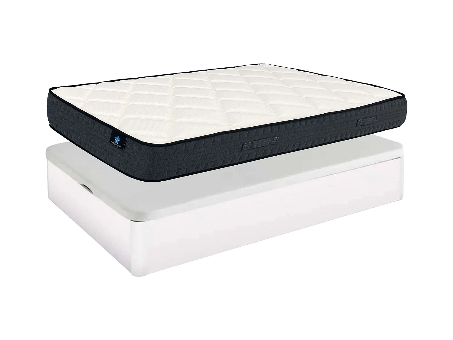 Matelas Alpha 90x190 cm Ressorts ensachés Blanc Hauteur 25 cm