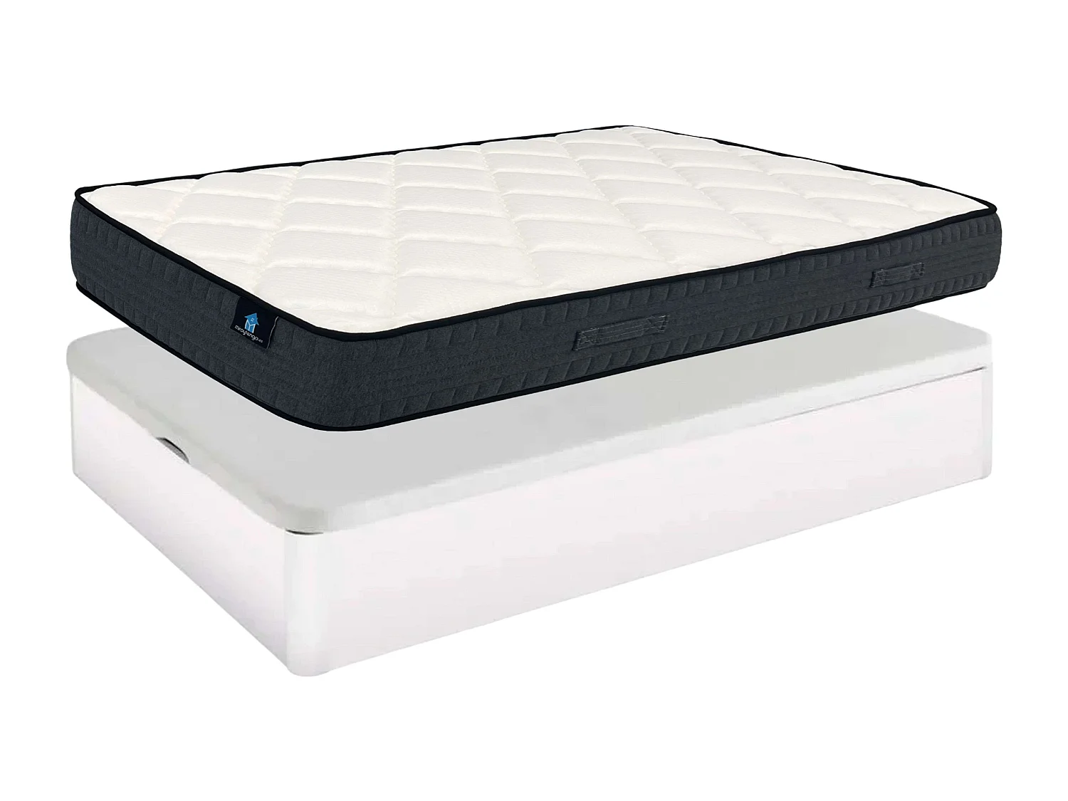 Matelas Alpha 90x190 cm Ressorts ensachés Blanc Hauteur 25 cm
