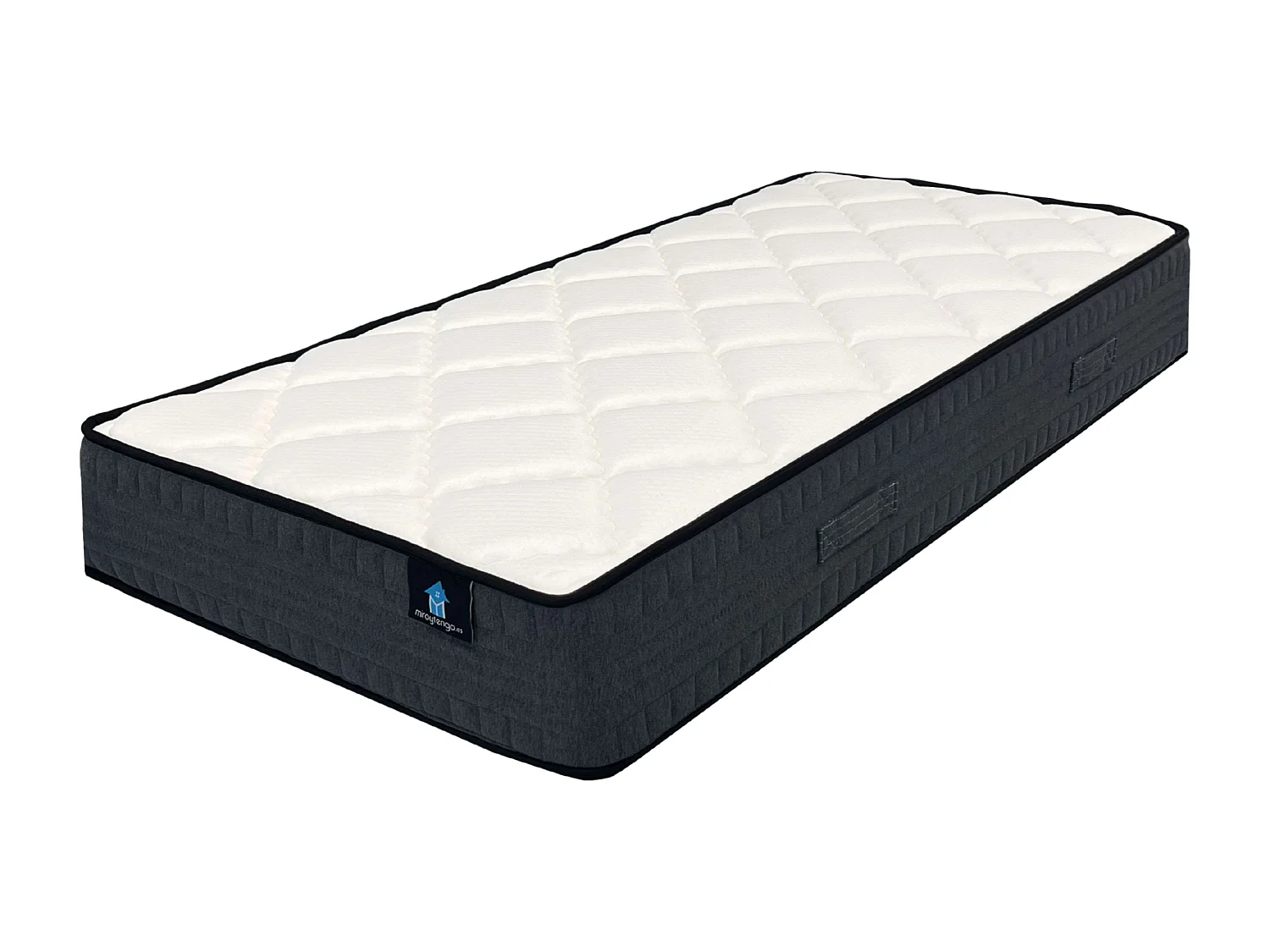 Matelas Alpha 90x190 cm Ressorts ensachés Blanc Hauteur 25 cm
