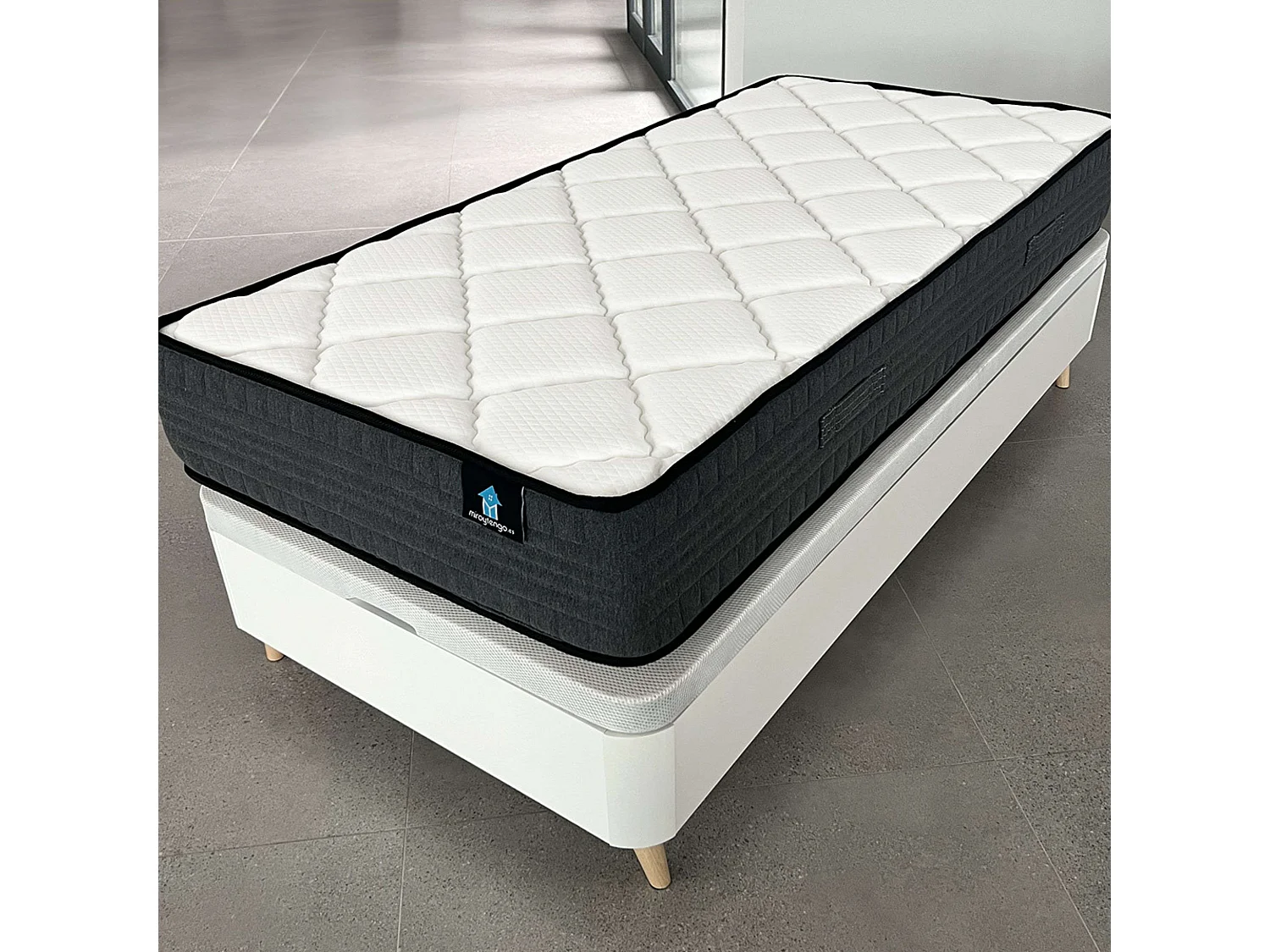 Matelas Alpha 90x190 cm Ressorts ensachés Blanc Hauteur 25 cm