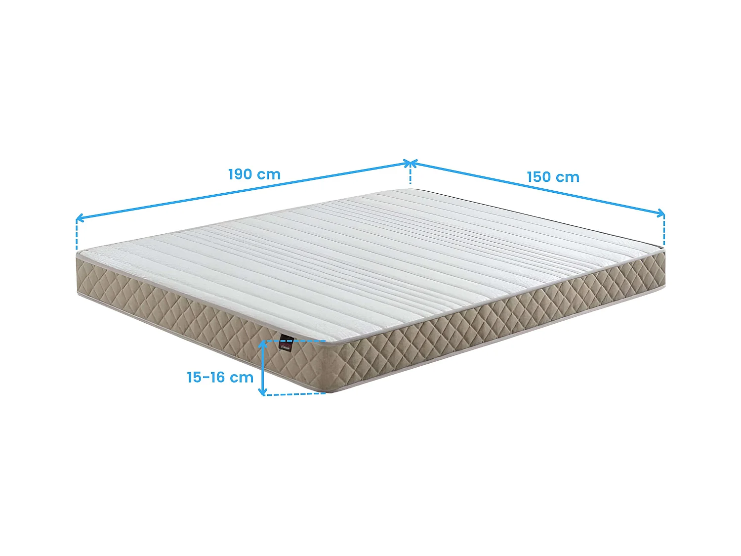 Matelas 150x190 cm Respirant Fermeté Moyenne Noyau Souple 15-16 cm