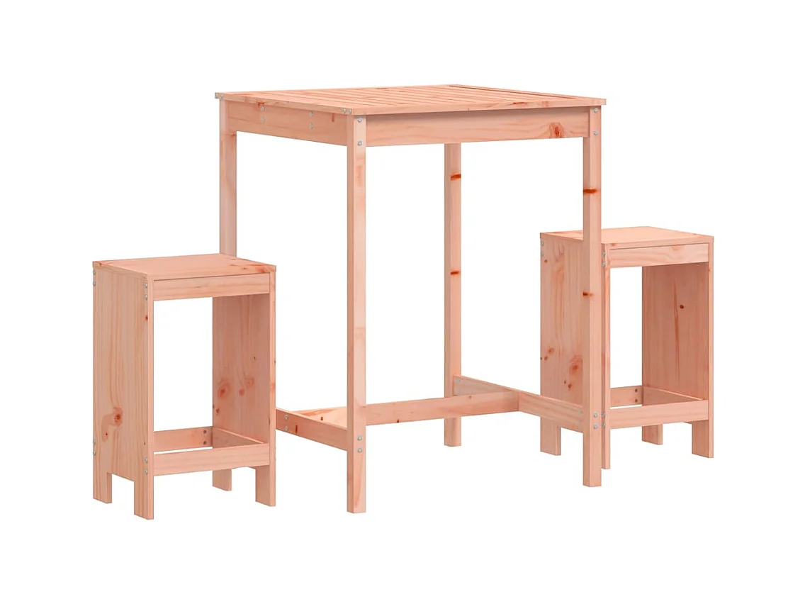Zeynel  Ensemble de bar de jardin 3 pcs bois massif de Douglas