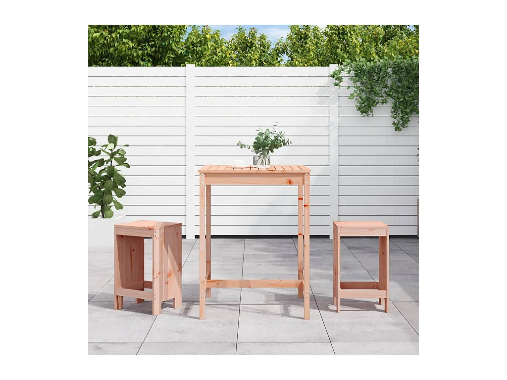 Zeynel  Ensemble de bar de jardin 3 pcs bois massif de Douglas