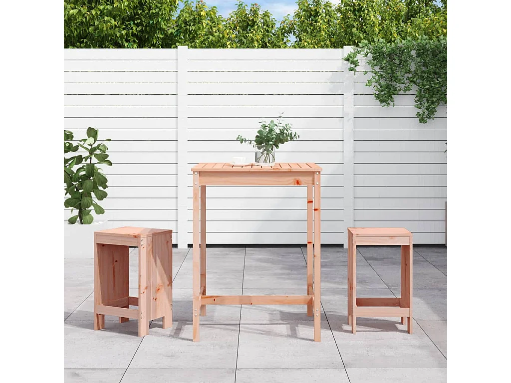 Zeynel  Ensemble de bar de jardin 3 pcs bois massif de Douglas