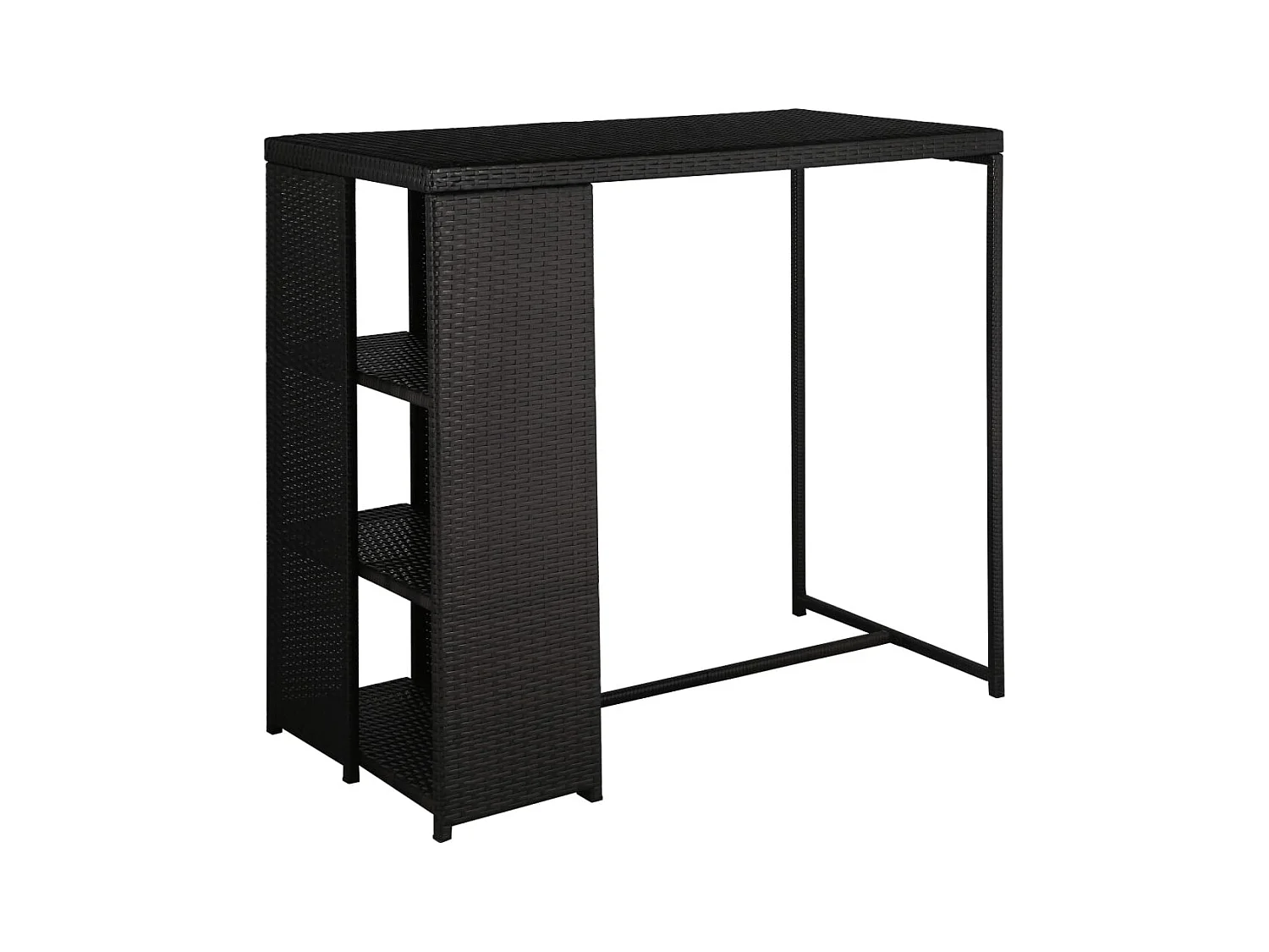 Henry Douglas  Ensemble de bar de jardin 5 pcs et coussins Résine tressée Noir