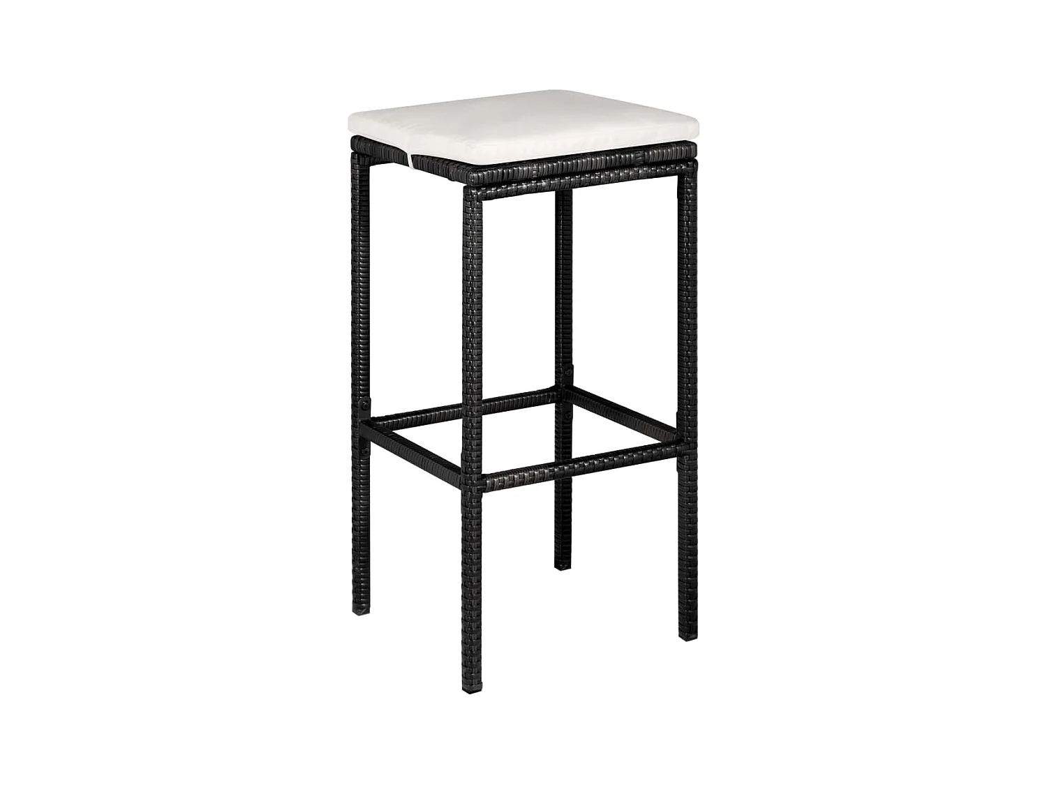 Henry Douglas  Ensemble de bar de jardin 5 pcs et coussins Résine tressée Noir