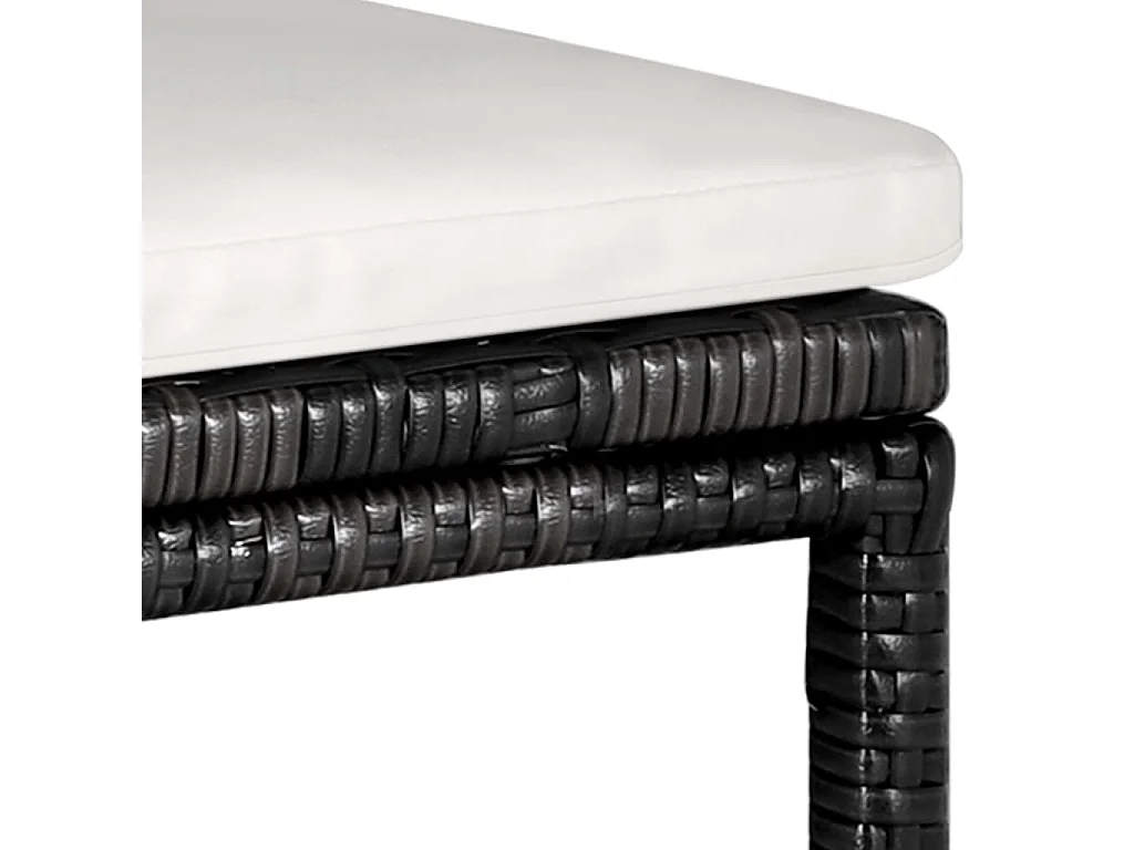 Henry Douglas  Ensemble de bar de jardin 5 pcs et coussins Résine tressée Noir