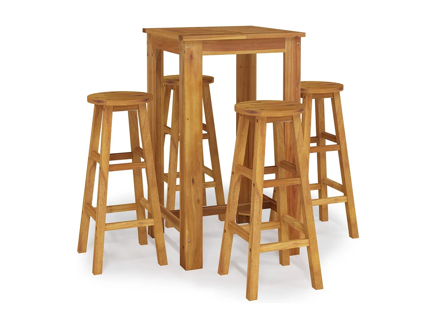 Braenor  Ensemble de bar de jardin 5 pcs bois d'acacia solide