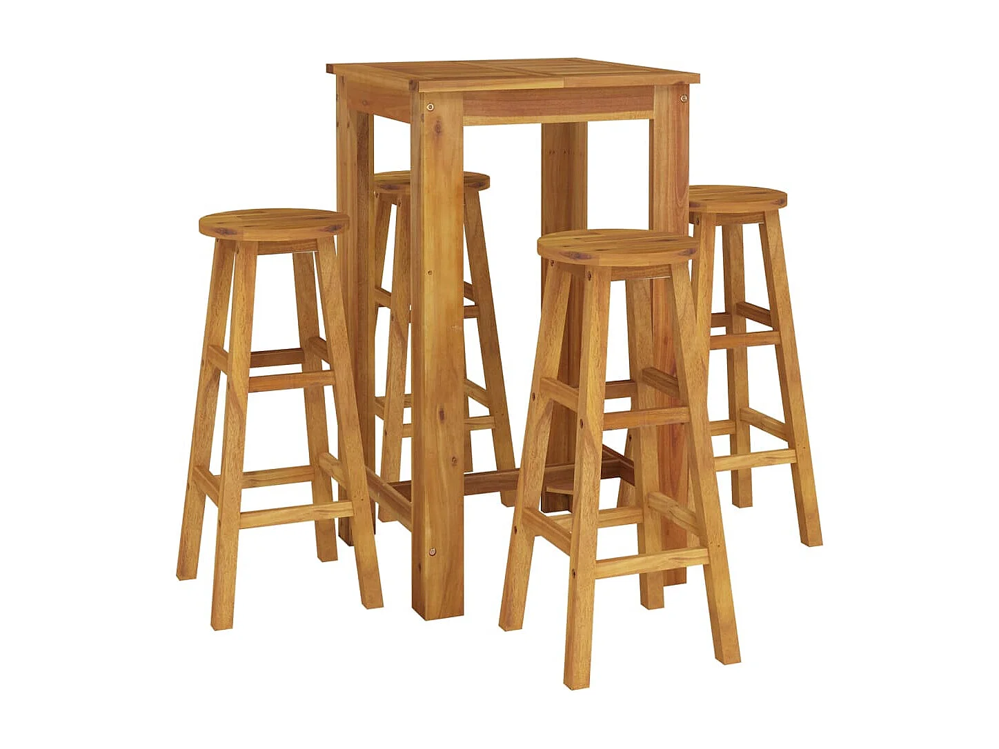 Braenor  Ensemble de bar de jardin 5 pcs bois d'acacia solide