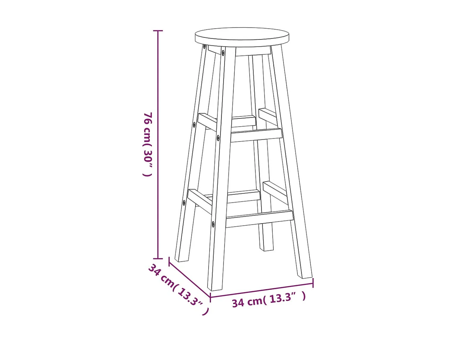 Braenor  Ensemble de bar de jardin 5 pcs bois d'acacia solide