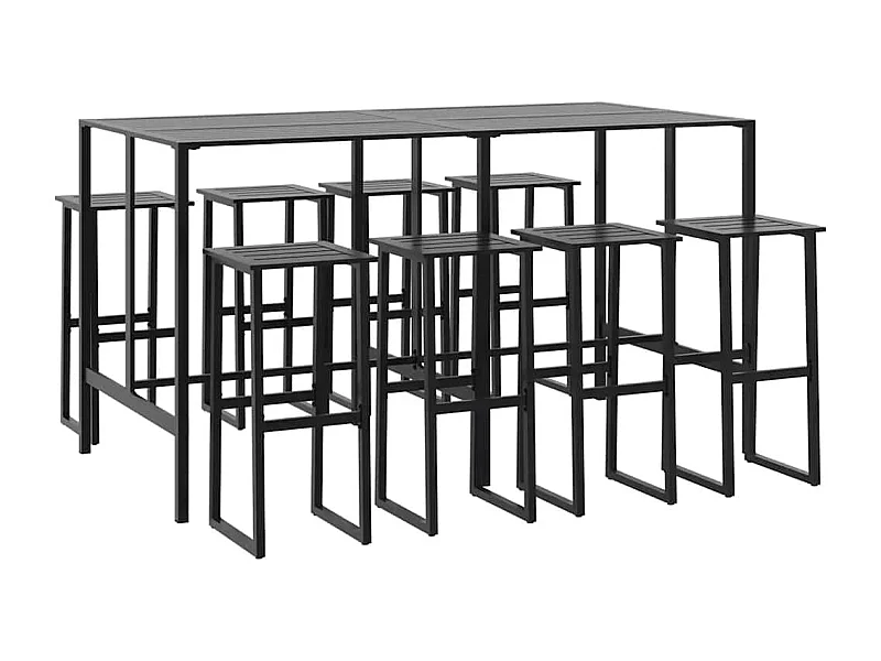 Cavehill  9-delige Tuinbarset gepoedercoat staal zwart