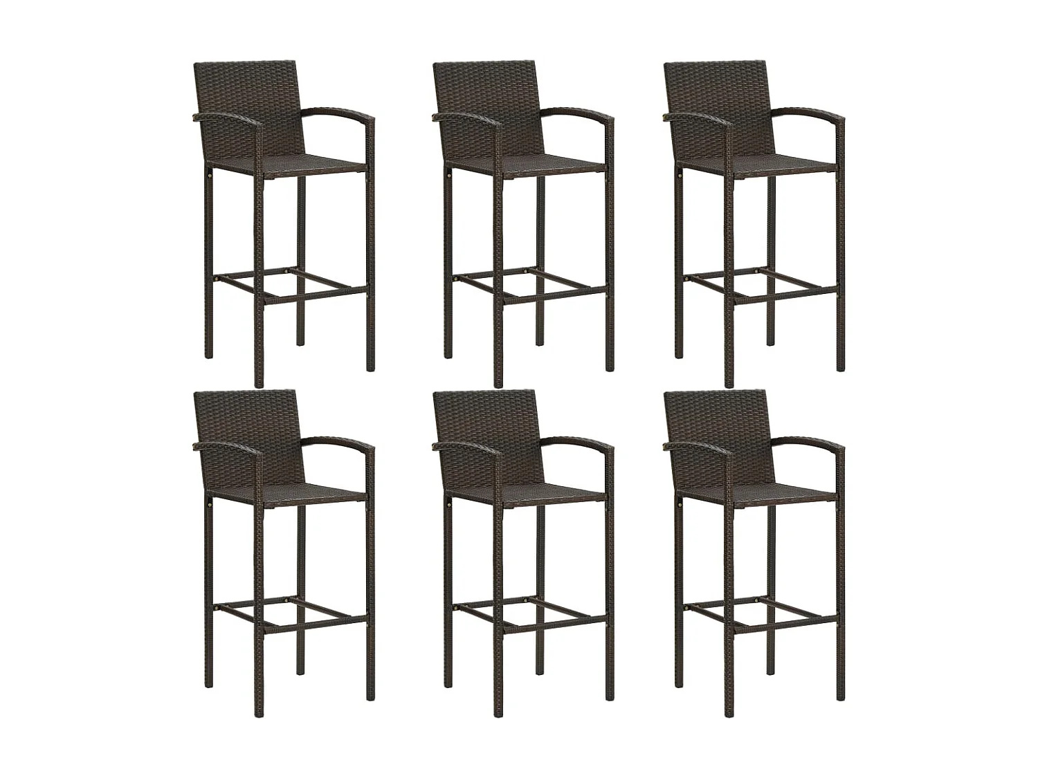 Kilinor  Ensemble de bar de jardin 7 pcs Marron