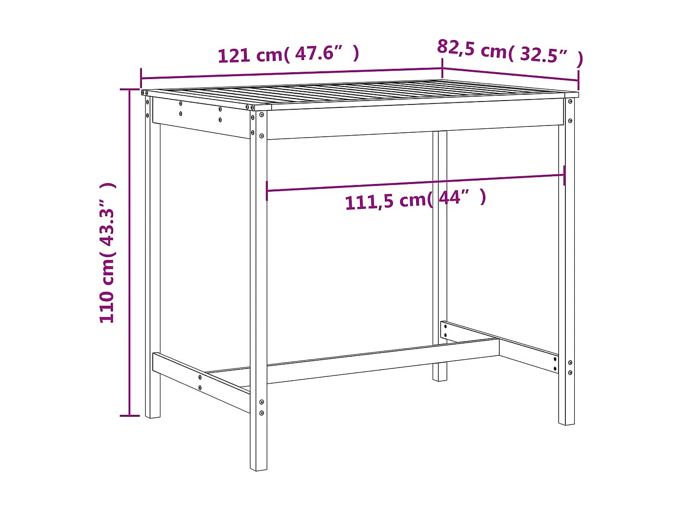 Tracy  Ensemble de bar de jardin 5 pcs marron miel bois de pin massif