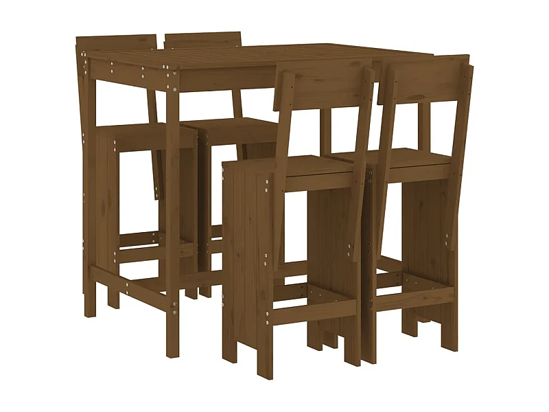 Tracy  Ensemble de bar de jardin 5 pcs marron miel bois de pin massif