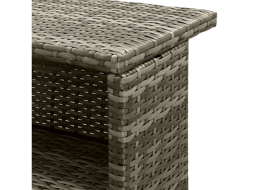 Inarin  Ensemble de bar de jardin 3 pcs et coussins gris résine tressée