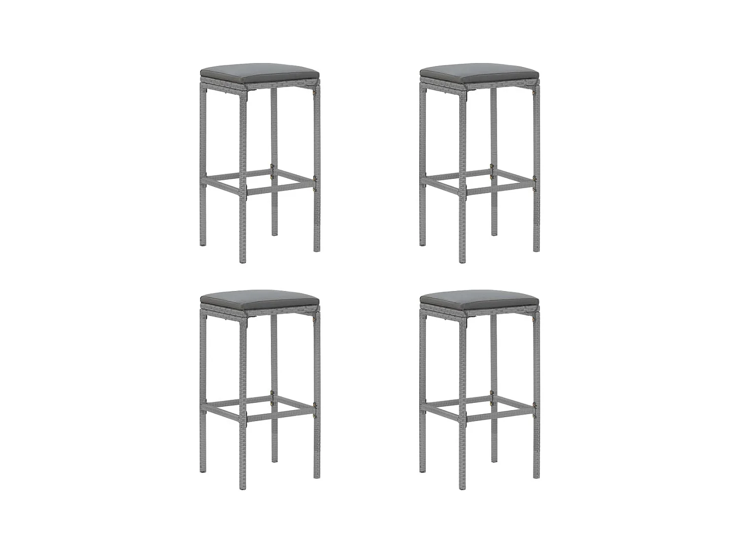 Eliron  Ensemble de bar de jardin 5 pcs avec coussins gris poly rotin