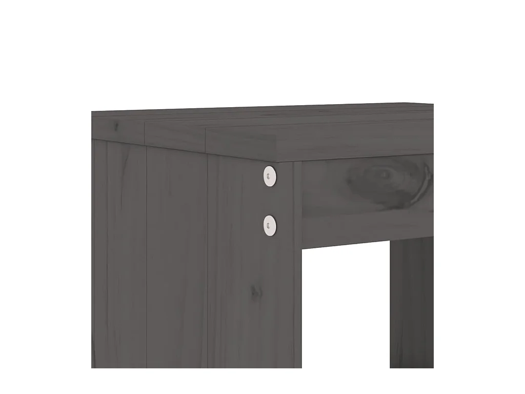 Claire-Rose-Anne  Ensemble de bar de jardin 9 pcs gris bois de pin massif