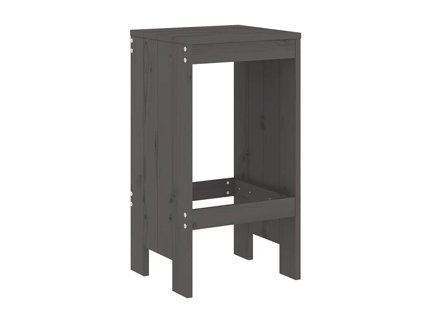 Claire-Rose-Anne  Ensemble de bar de jardin 9 pcs gris bois de pin massif