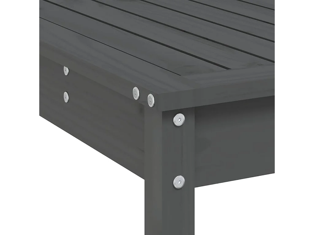 Claire-Rose-Anne  Ensemble de bar de jardin 9 pcs gris bois de pin massif