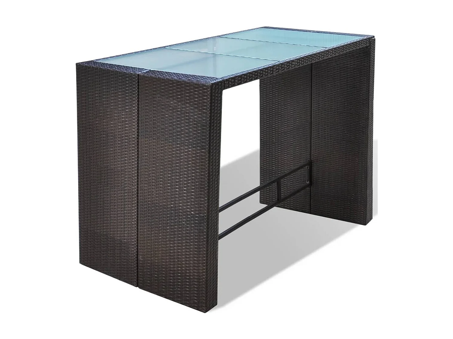 Laurent-Paul-Francis  Ensemble de bar de jardin 7 pcs coussins Résine tressée Marron