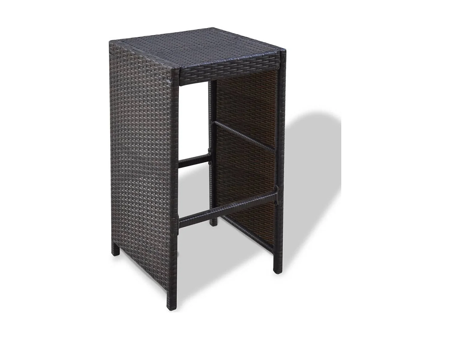 Laurent-Paul-Francis  Ensemble de bar de jardin 7 pcs coussins Résine tressée Marron