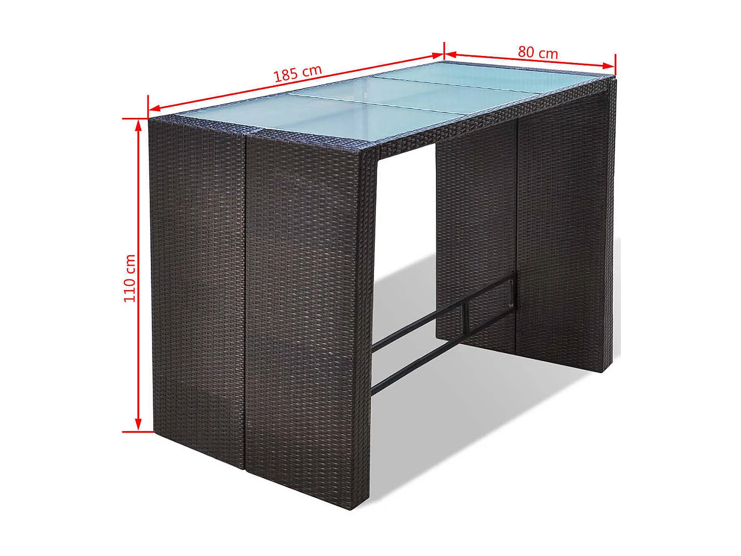 Laurent-Paul-Francis  Ensemble de bar de jardin 7 pcs coussins Résine tressée Marron