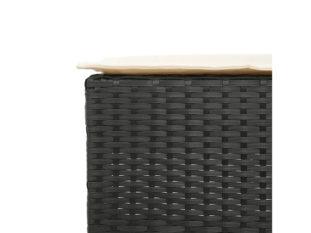 Mirlen  7-delige Tuinbarset met kussens poly rattan zwart