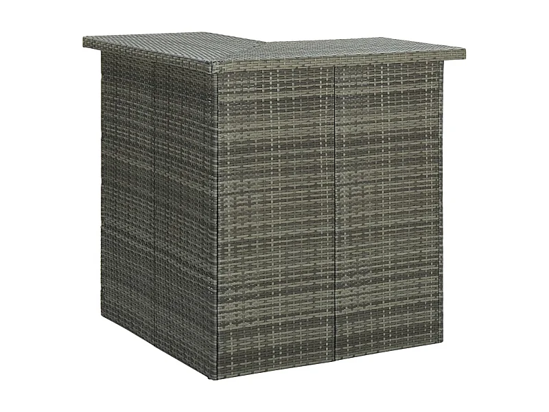 Valdyn  Ensemble de bar de jardin 4 pcs et coussins Résine tressée Gris