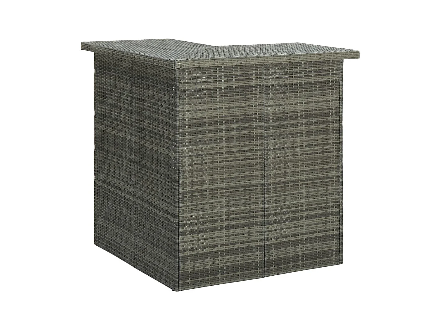 Valdyn  Ensemble de bar de jardin 4 pcs et coussins Résine tressée Gris