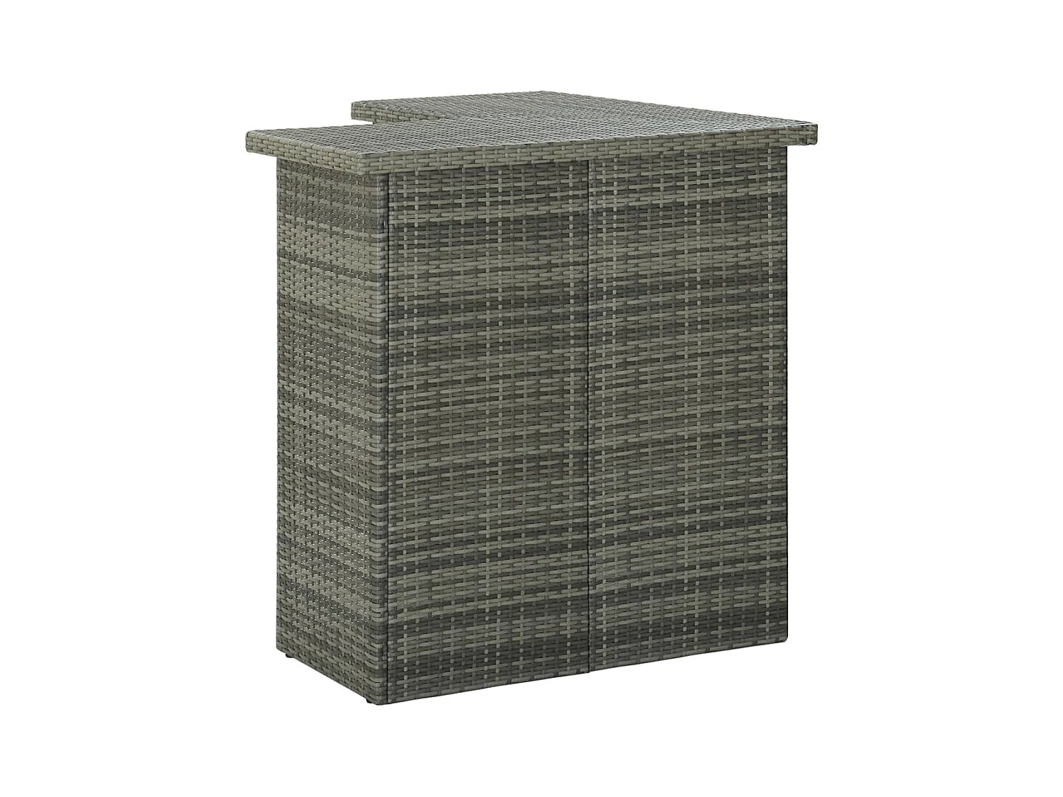 Valdyn  Ensemble de bar de jardin 4 pcs et coussins Résine tressée Gris