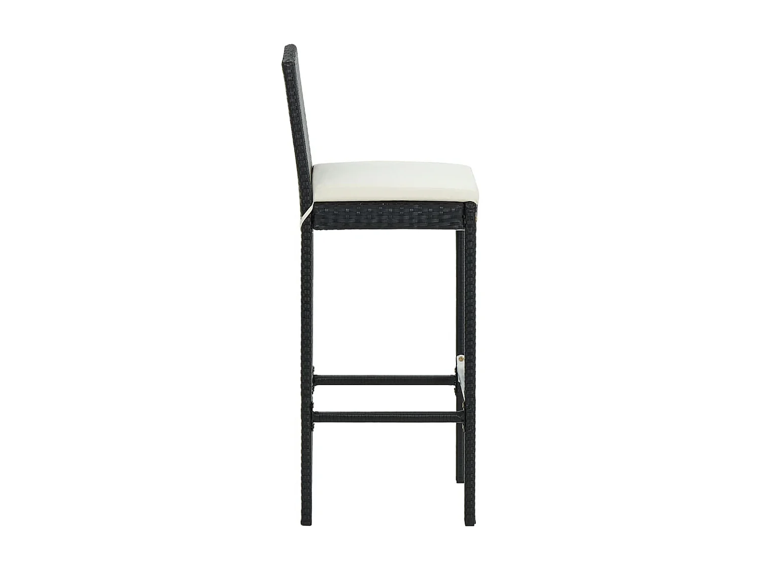 Ildir  Ensemble de bar de jardin 5 pcs et coussins Résine tressée Noir