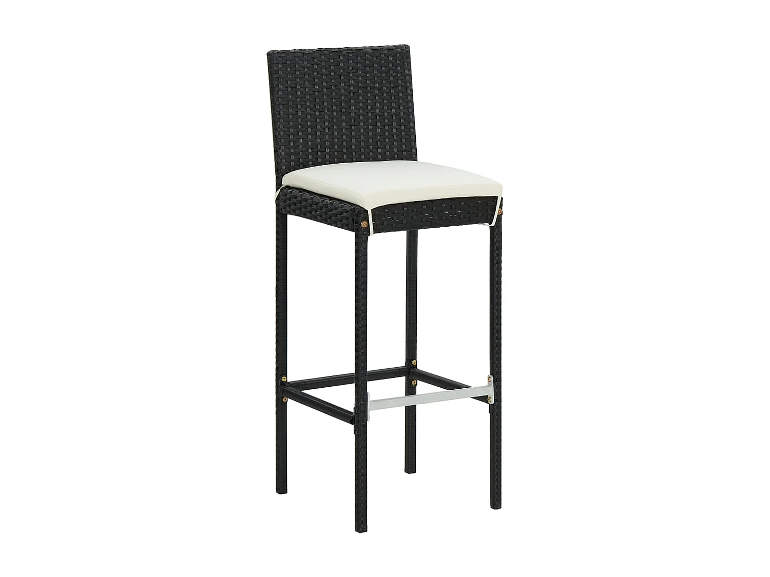 Ildir  Ensemble de bar de jardin 5 pcs et coussins Résine tressée Noir
