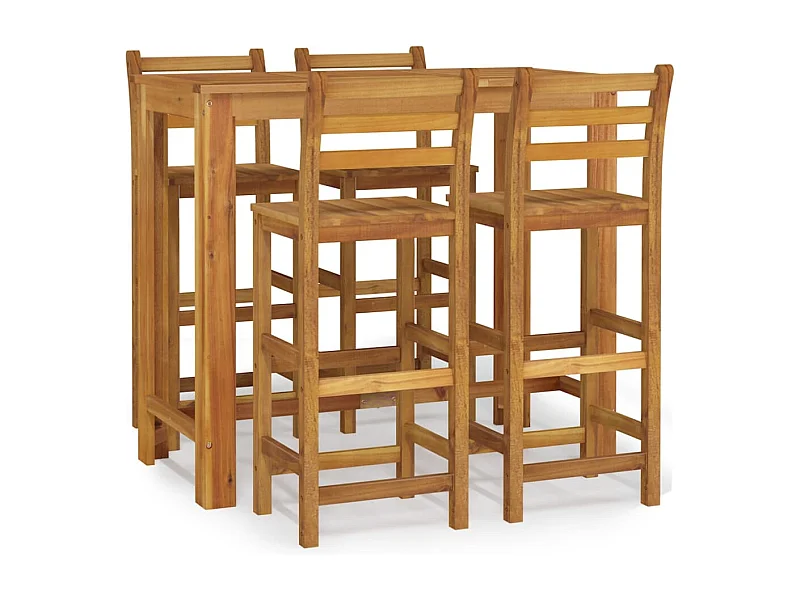 Braenor  Ensemble de bar de jardin 5 pcs bois d'acacia solide