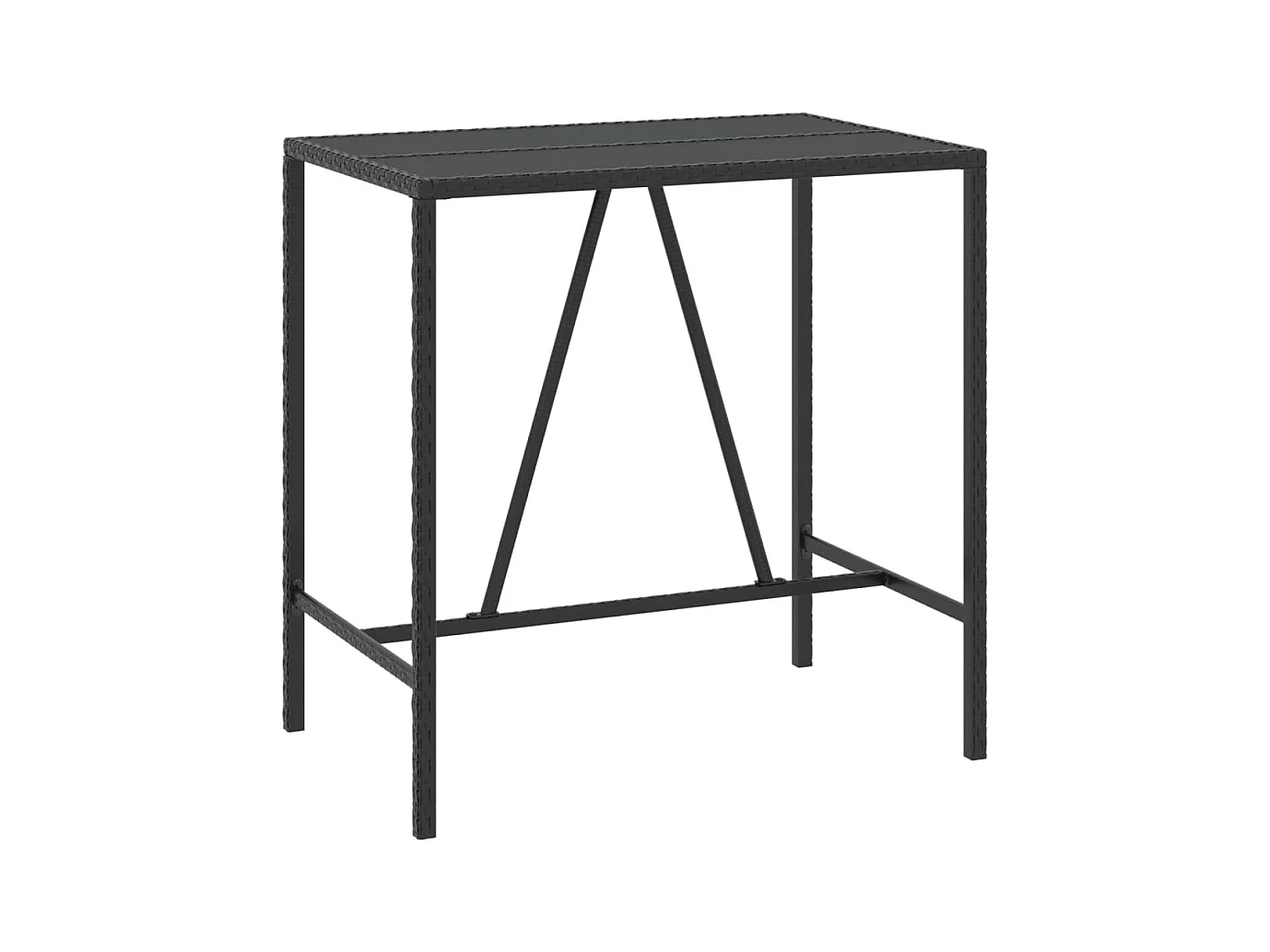 Eliron  5-delige Tuinbarset met kussens poly rattan zwart