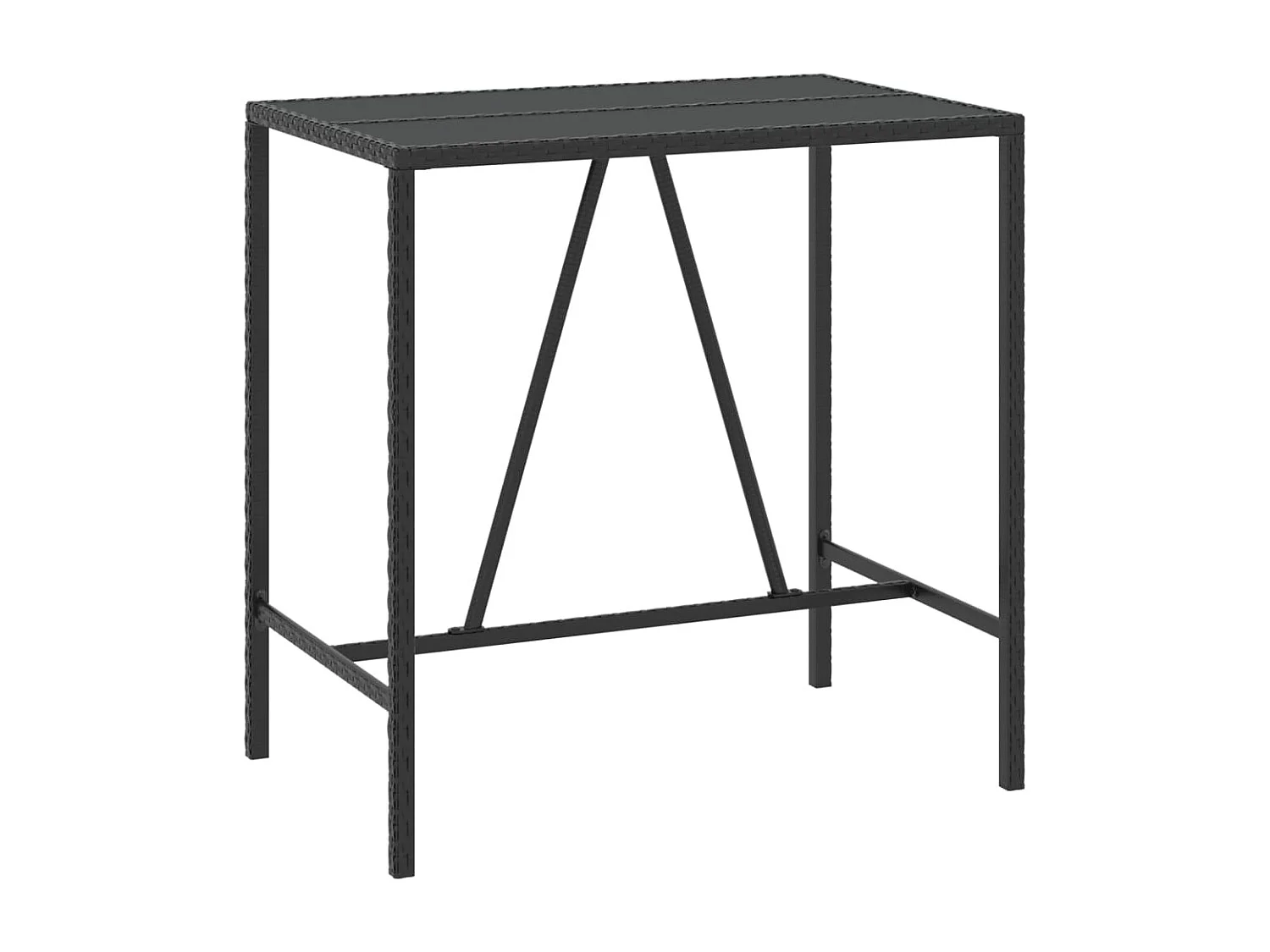 Eliron  5-delige Tuinbarset met kussens poly rattan zwart