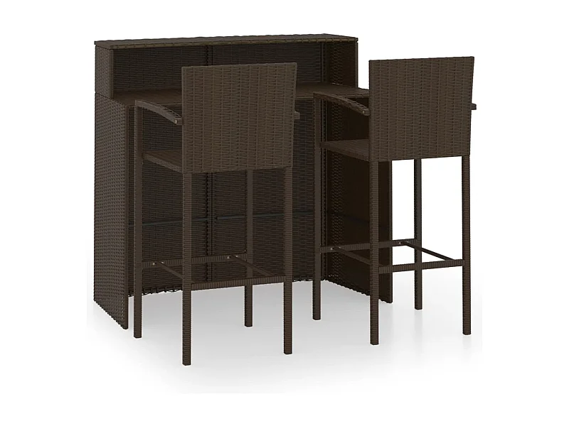 Anacortes  Ensemble de bar de jardin 3 pcs Marron