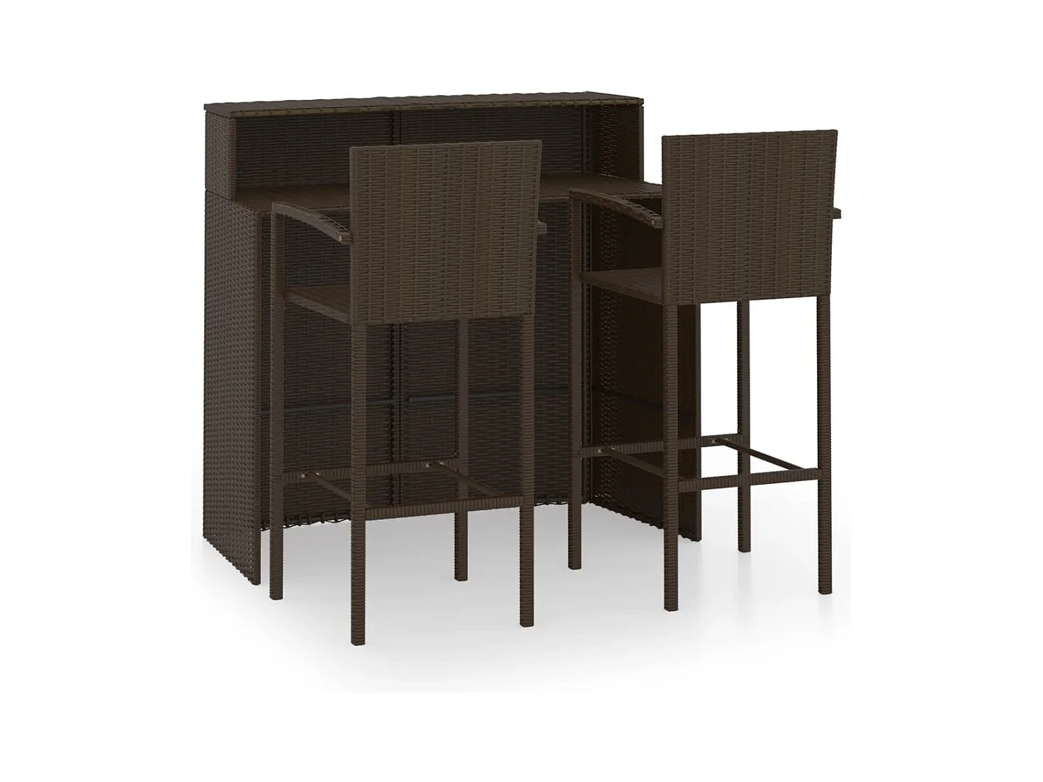 Anacortes  Ensemble de bar de jardin 3 pcs Marron