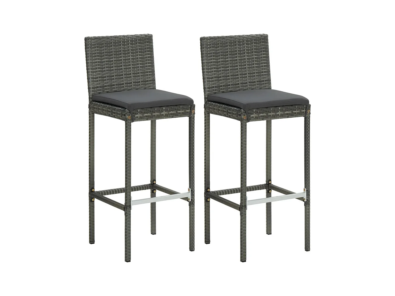 Fortunato  Ensemble de bar de jardin avec coussins 3 pcs Gris