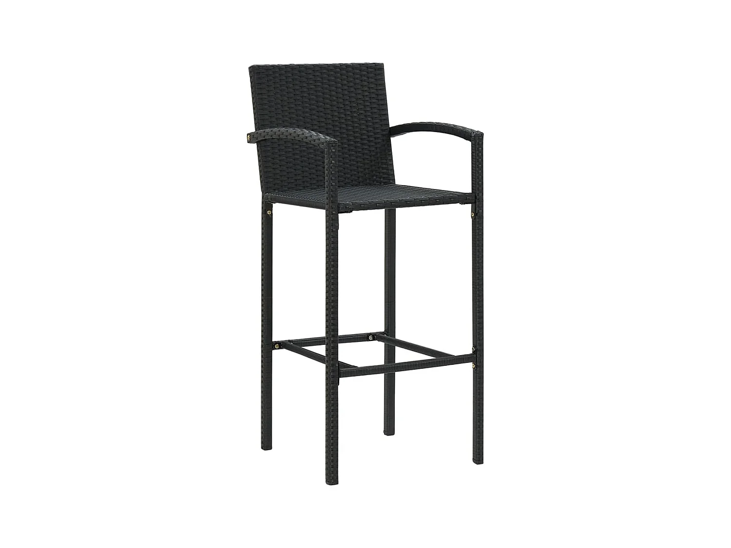 Aalst  Ensemble de bar de jardin 5 pcs noir bois massif acacia rotin