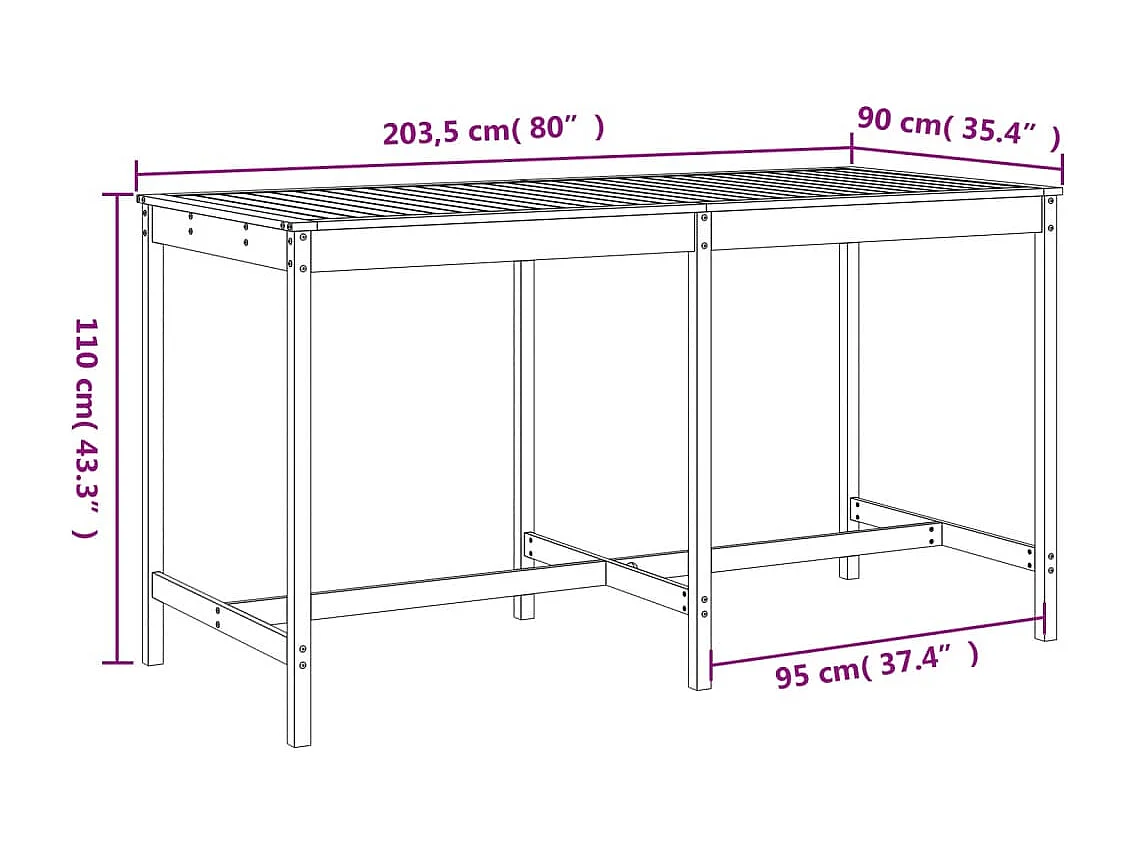 Lucien-Joseph-René  Ensemble de bar de jardin 9 pcs marron miel bois de pin massif